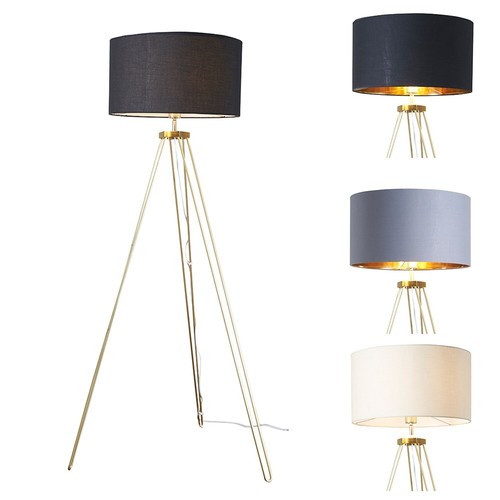 Gold floor lamp tripod - floor,