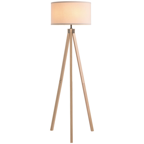 Homcom wood tripod floor lamp - tripod,