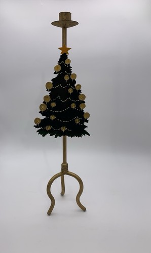 Vtg gold green folkart - gold,