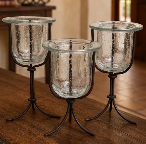 Vintage wrought iron glass - iron,